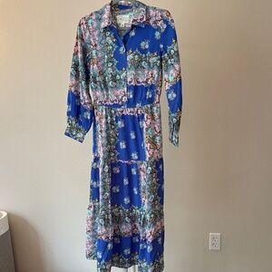 Floral Blue and Pink Women's Dress